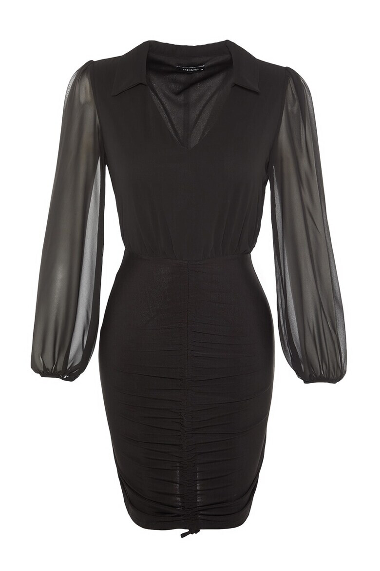 Trendyol Къса рокля с остра яка - Pepit.bg