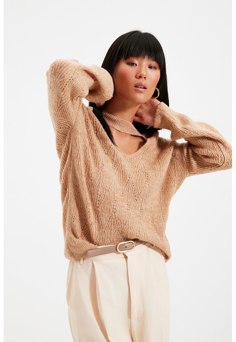 Trendyol Пуловер с предни отвори - Pepit.bg