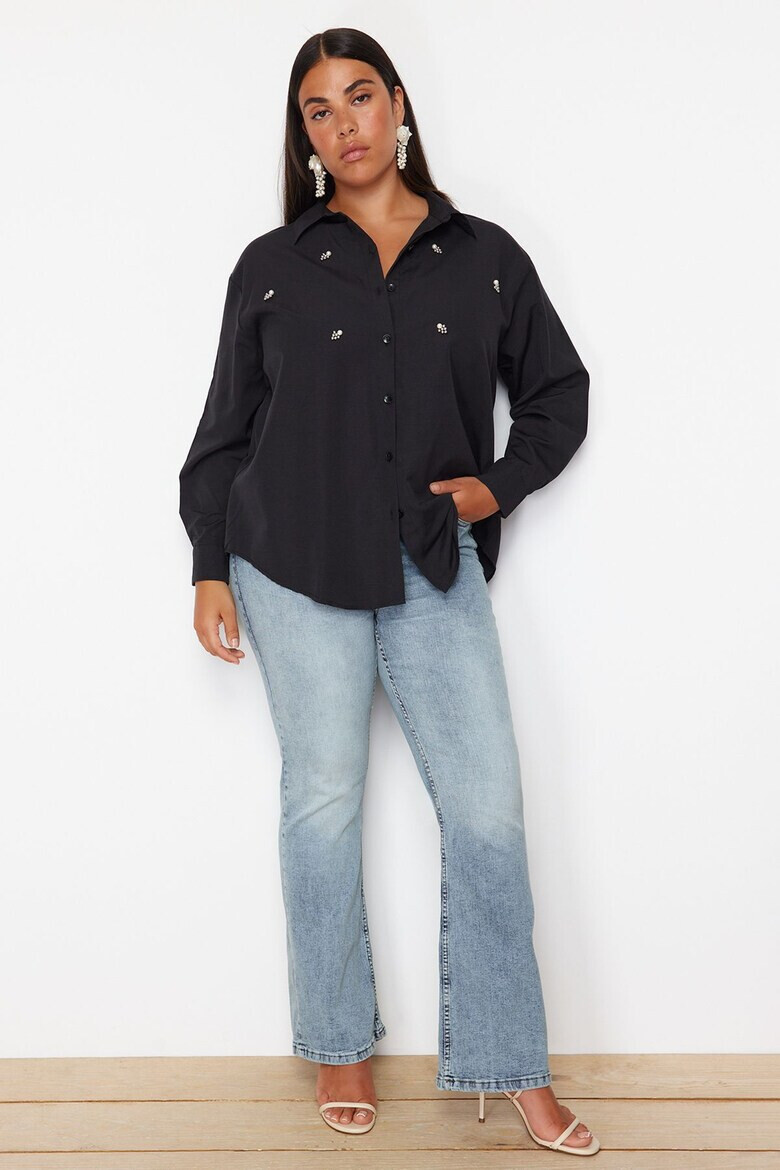 Trendyol Риза Plus Size с мъниста - Pepit.bg