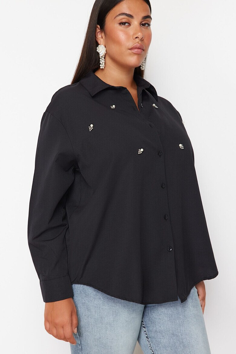 Trendyol Риза Plus Size с мъниста - Pepit.bg