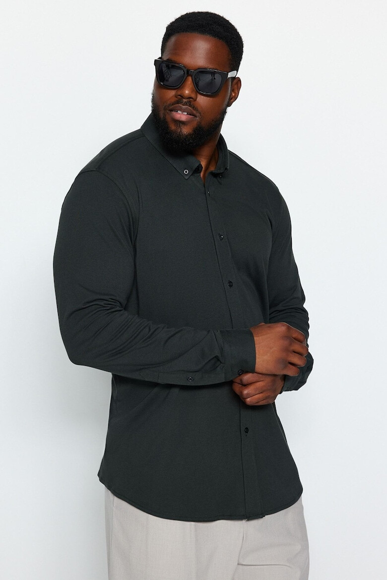 Trendyol Риза с яка с копчета Plus Size - Pepit.bg