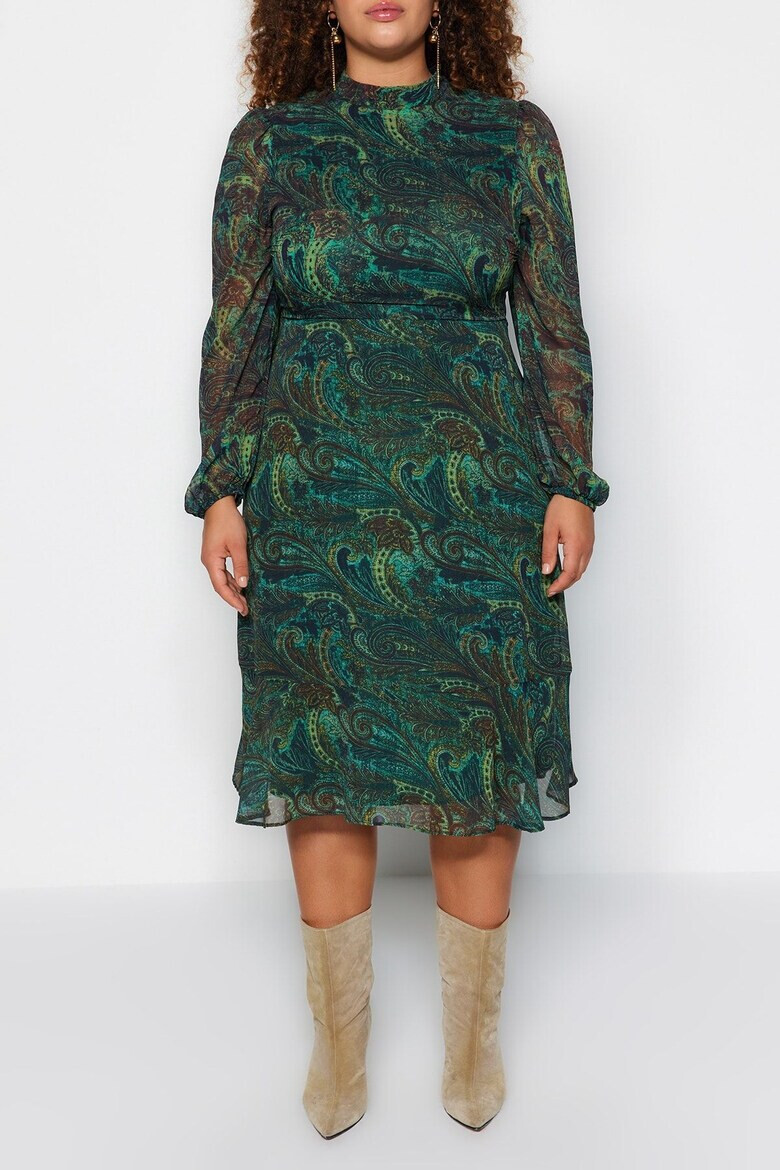 Trendyol Рокля Plus Size с принт - Pepit.bg