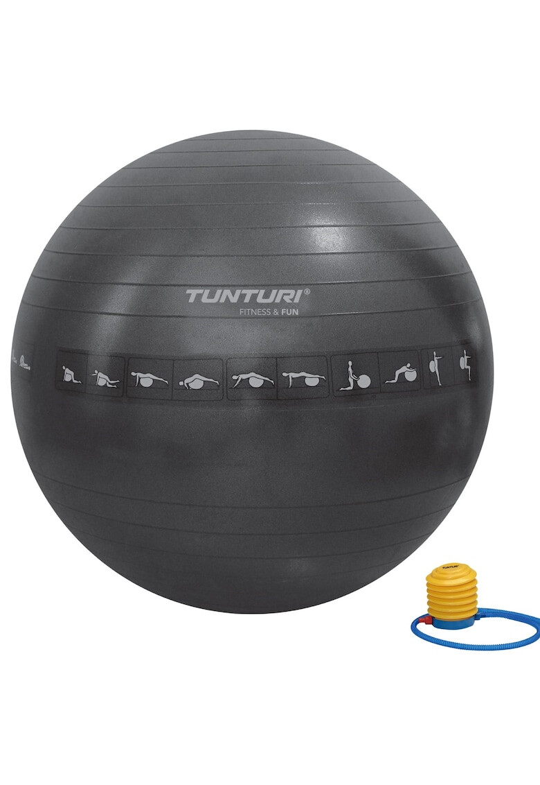 Tunturi Топка Fitness/Yoga/Pilates 65 см Черен Аnti burst - Pepit.bg