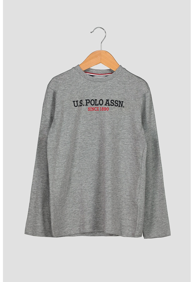 U.S. Polo Assn. Блуза с овално деколте и лого - Pepit.bg