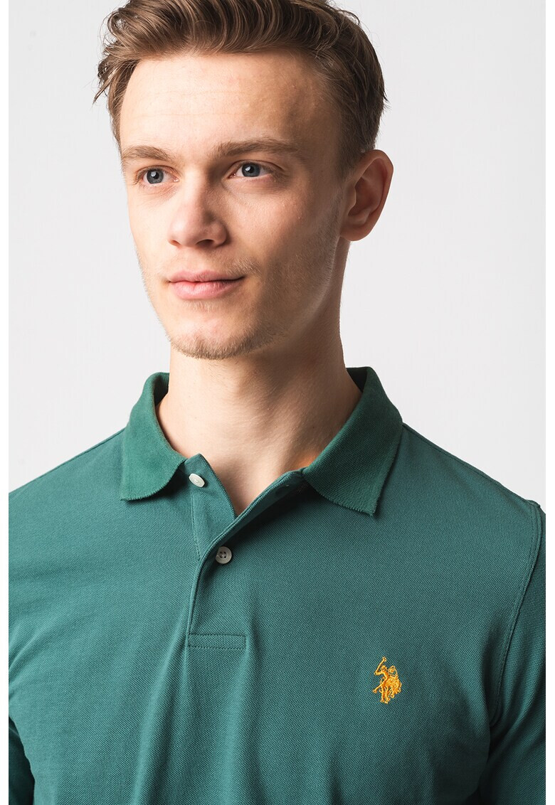 U.S. Polo Assn. Блуза с яка и цепка с копчета - Pepit.bg