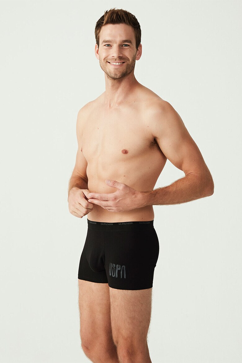 US Polo Assn Боксерки - 3 чифта - Черен/Сив меланж - Pepit.bg