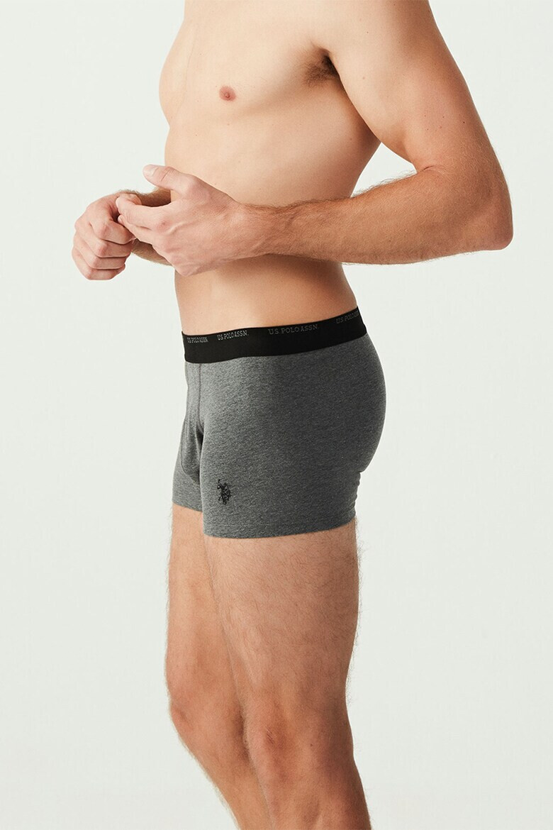 US Polo Assn Боксерки - 3 чифта - Черен/Сив меланж - Pepit.bg