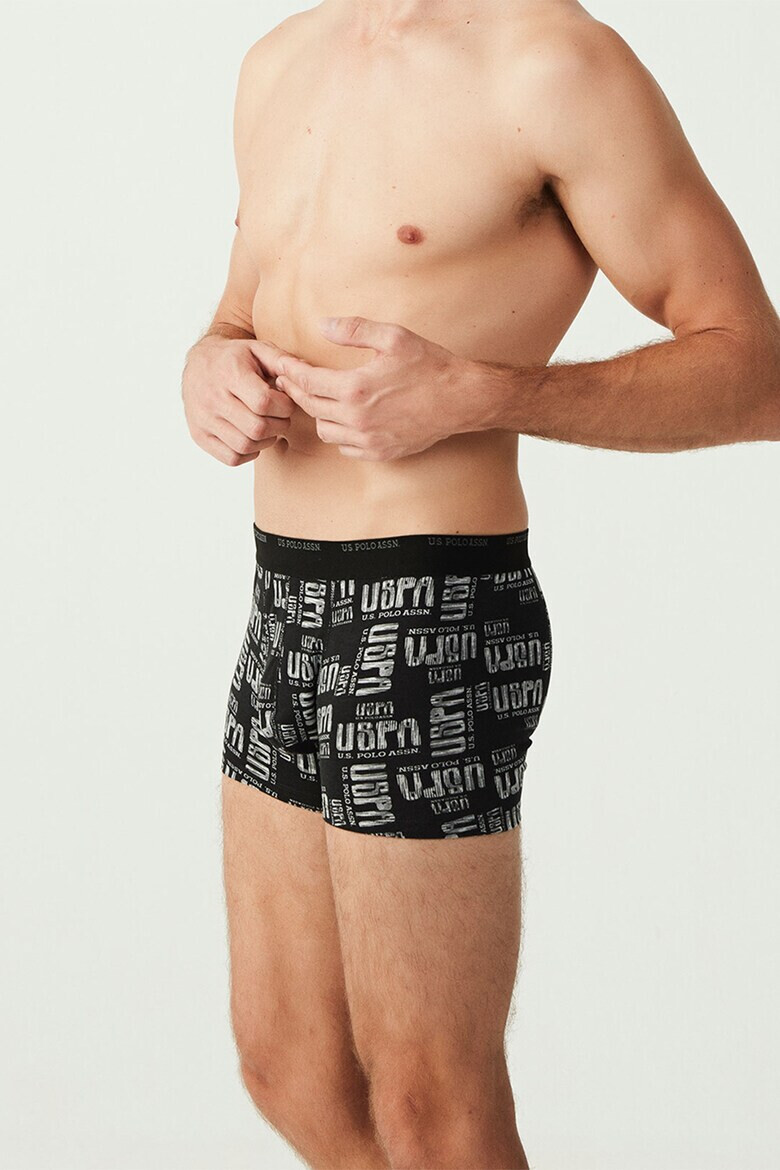 US Polo Assn Боксерки - 3 чифта - Черен/Сив меланж - Pepit.bg