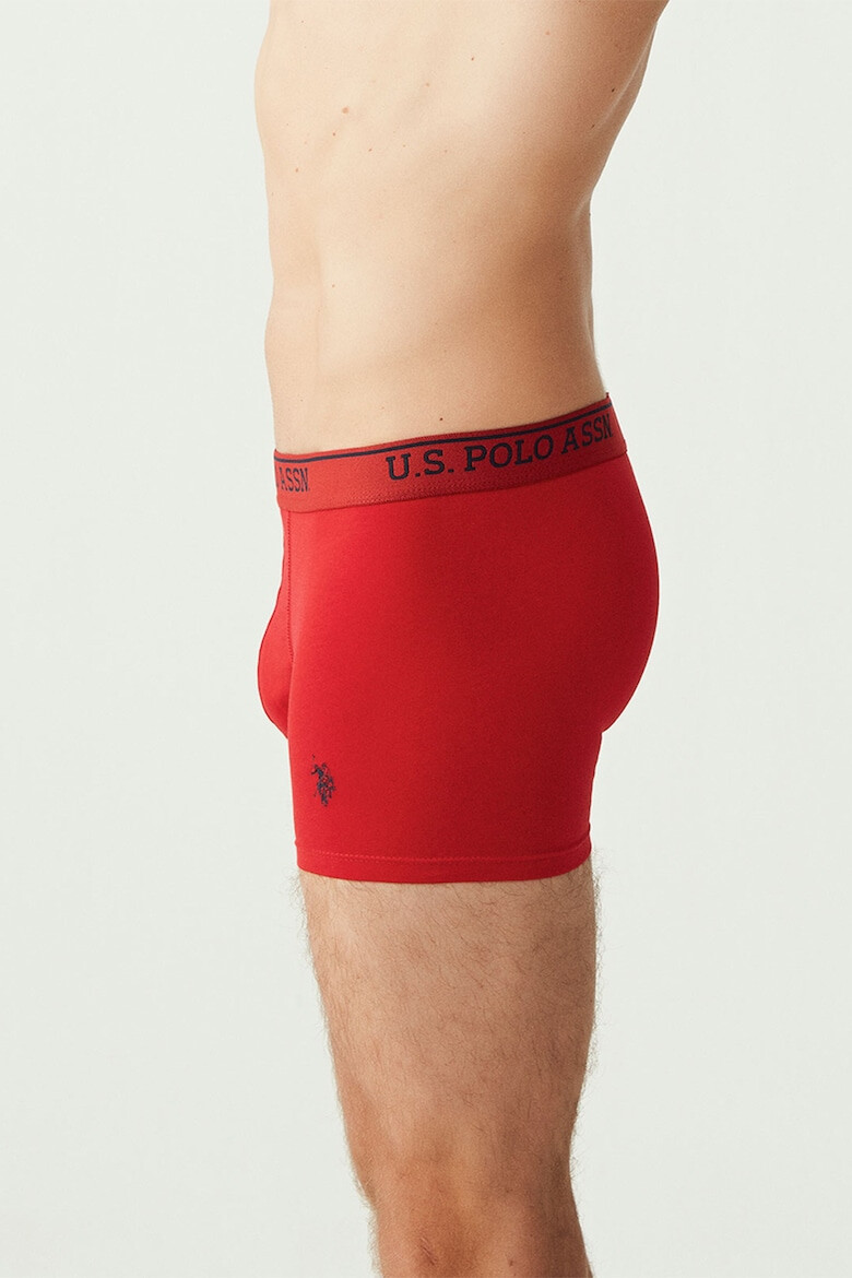 US Polo Assn Боксерки с лого - 3 чифта - Червен/Бял/Тъмносин - Pepit.bg