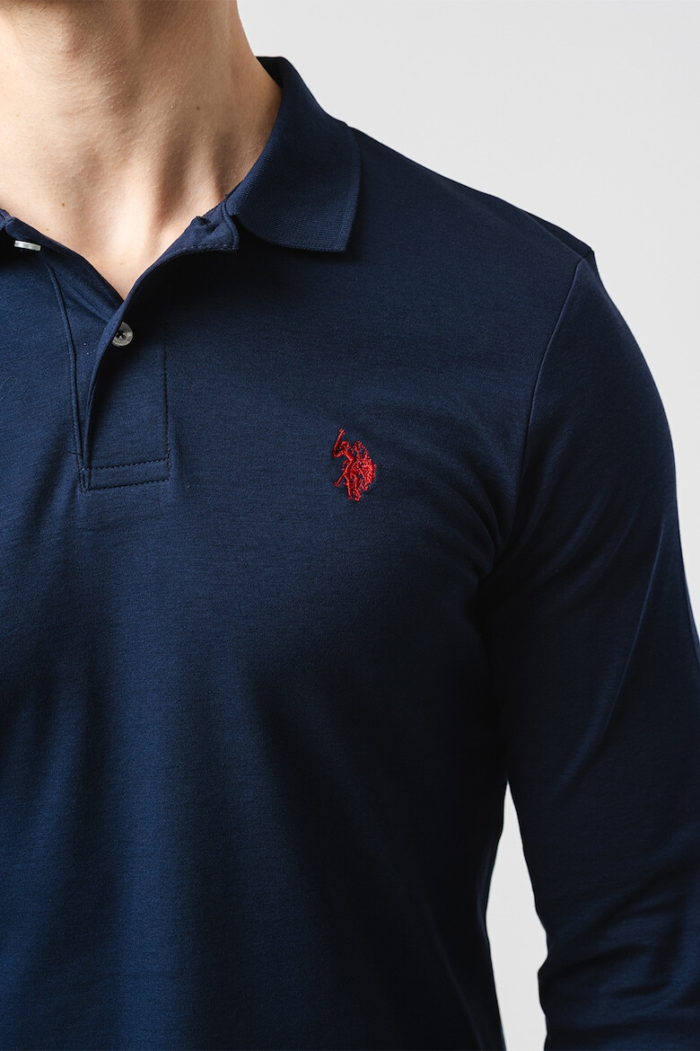 US Polo Assn Памучна блуза с яка - Pepit.bg