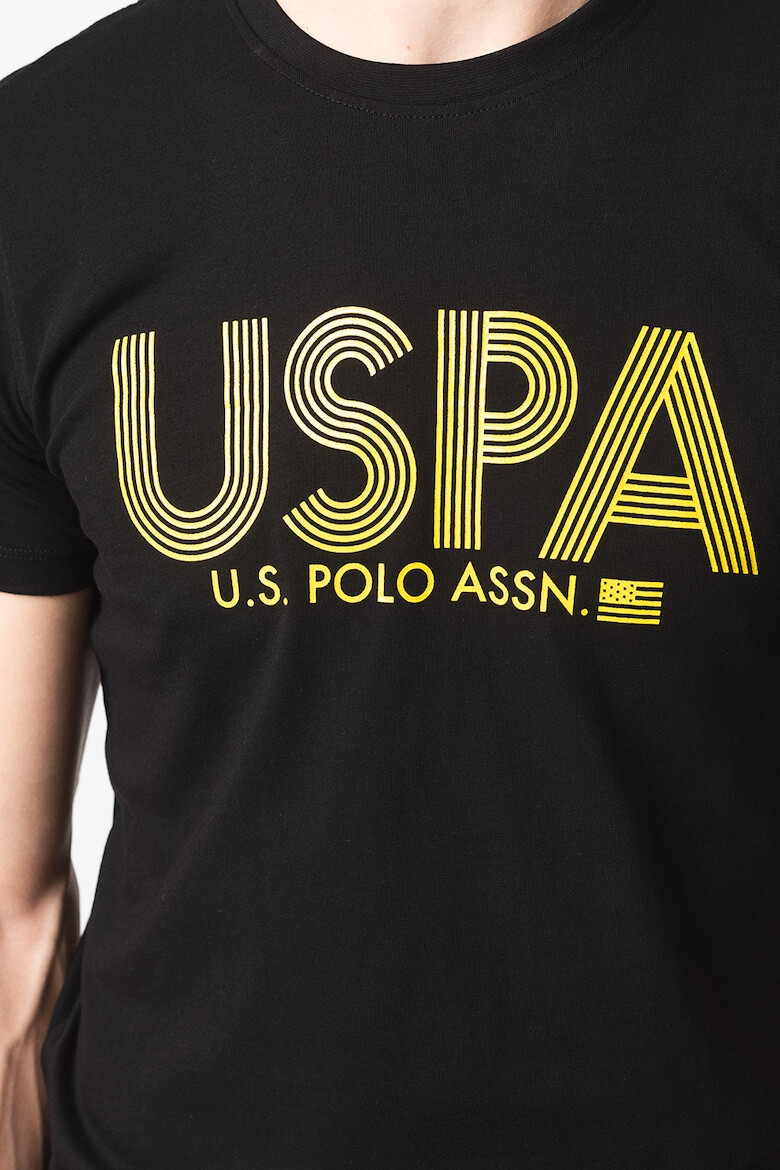 U.S. Polo Assn. Памучна тениска с контрастно лого - Pepit.bg