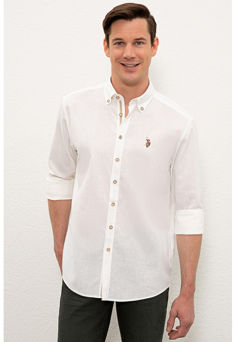 U.S. Polo Assn. Риза с лен - Pepit.bg