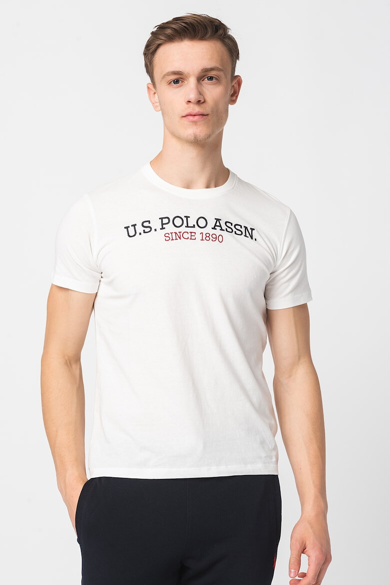 U.S. Polo Assn. Тениска с овално деколте и лого - Pepit.bg