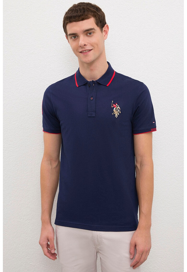 U.S. Polo Assn. Тениска с яка и лого - Pepit.bg