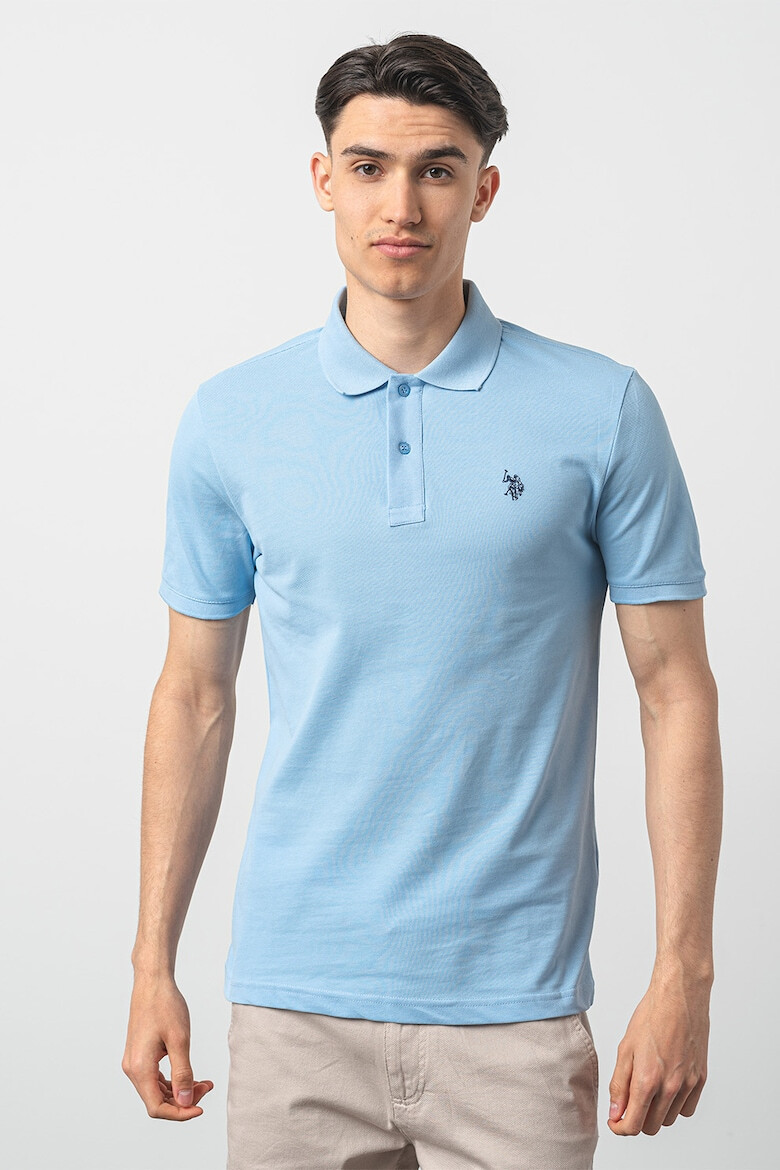 US Polo Assn U.S. Polo Assn - Слим памучна тениска с яка - Pepit.bg