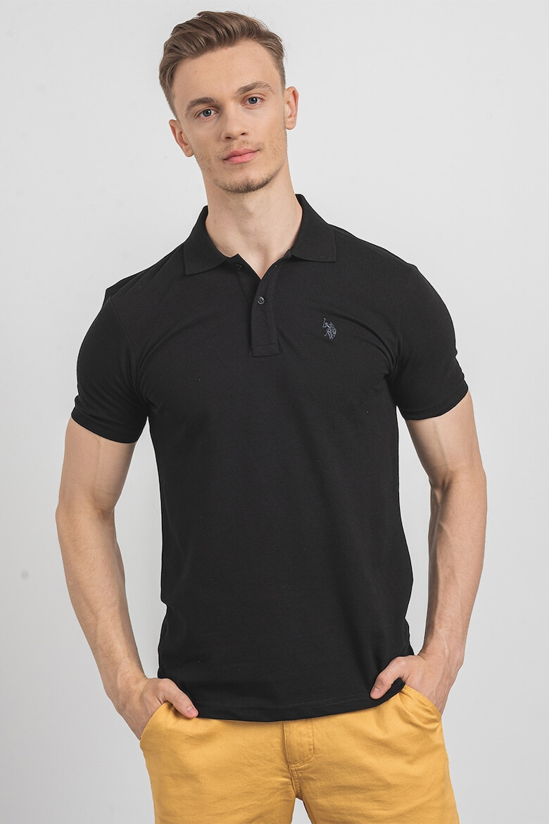 US Polo Assn U.S. Polo Assn - Слим памучна тениска с яка - Pepit.bg