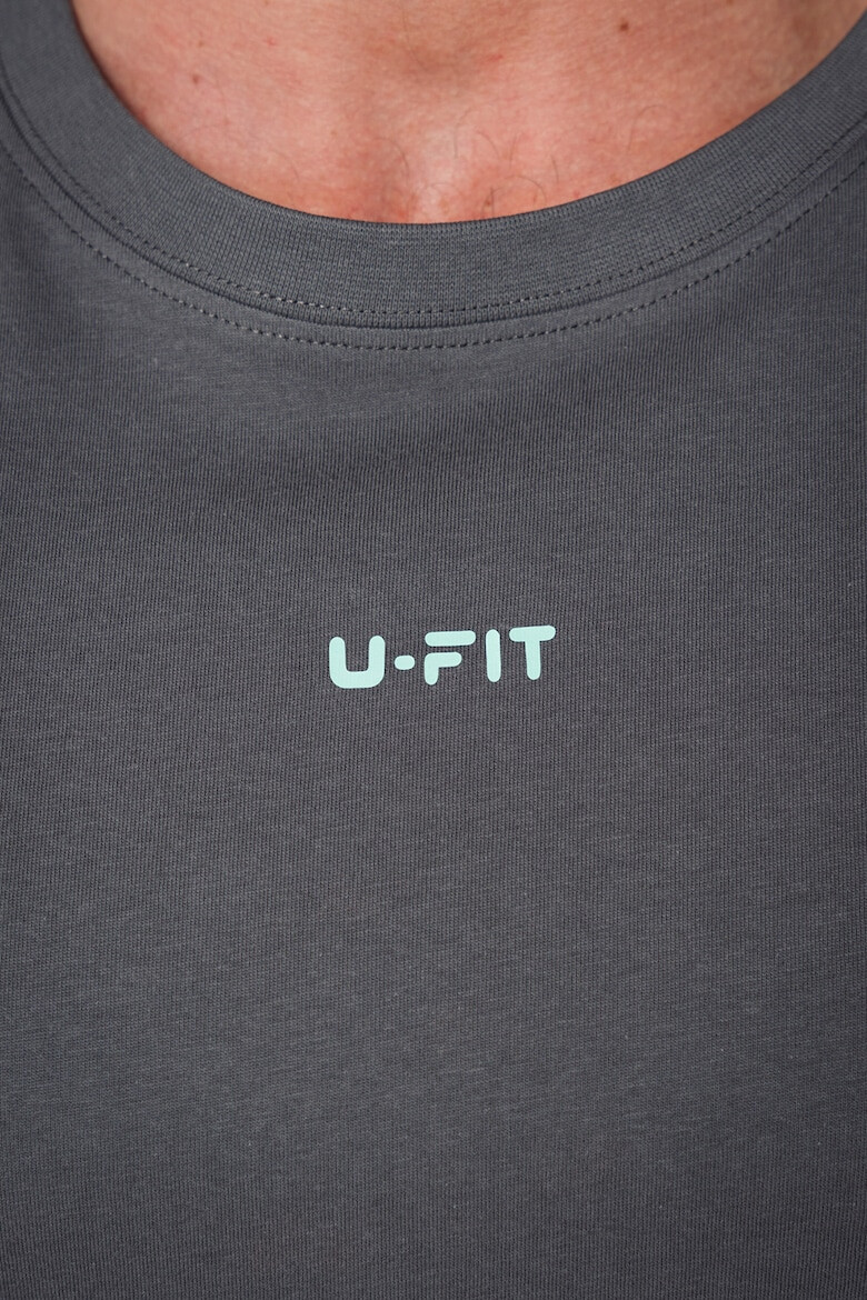 uFIT Памучна тениска с овално деколте - Pepit.bg