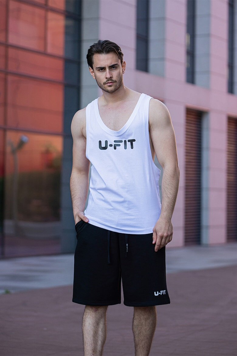 uFIT Топ с изрязан гръб и лого - Pepit.bg