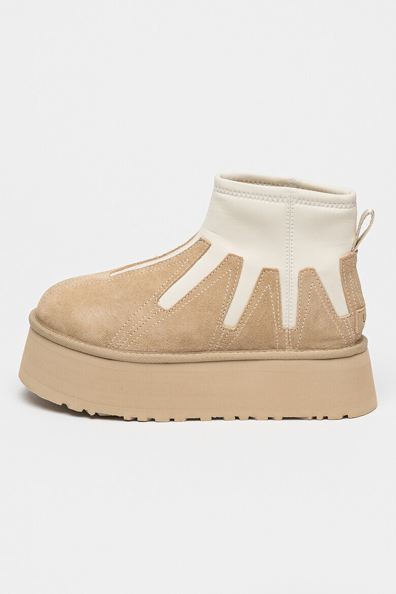 UGG Двуцветни велурени боти Classic Mini Dipper - Pepit.bg