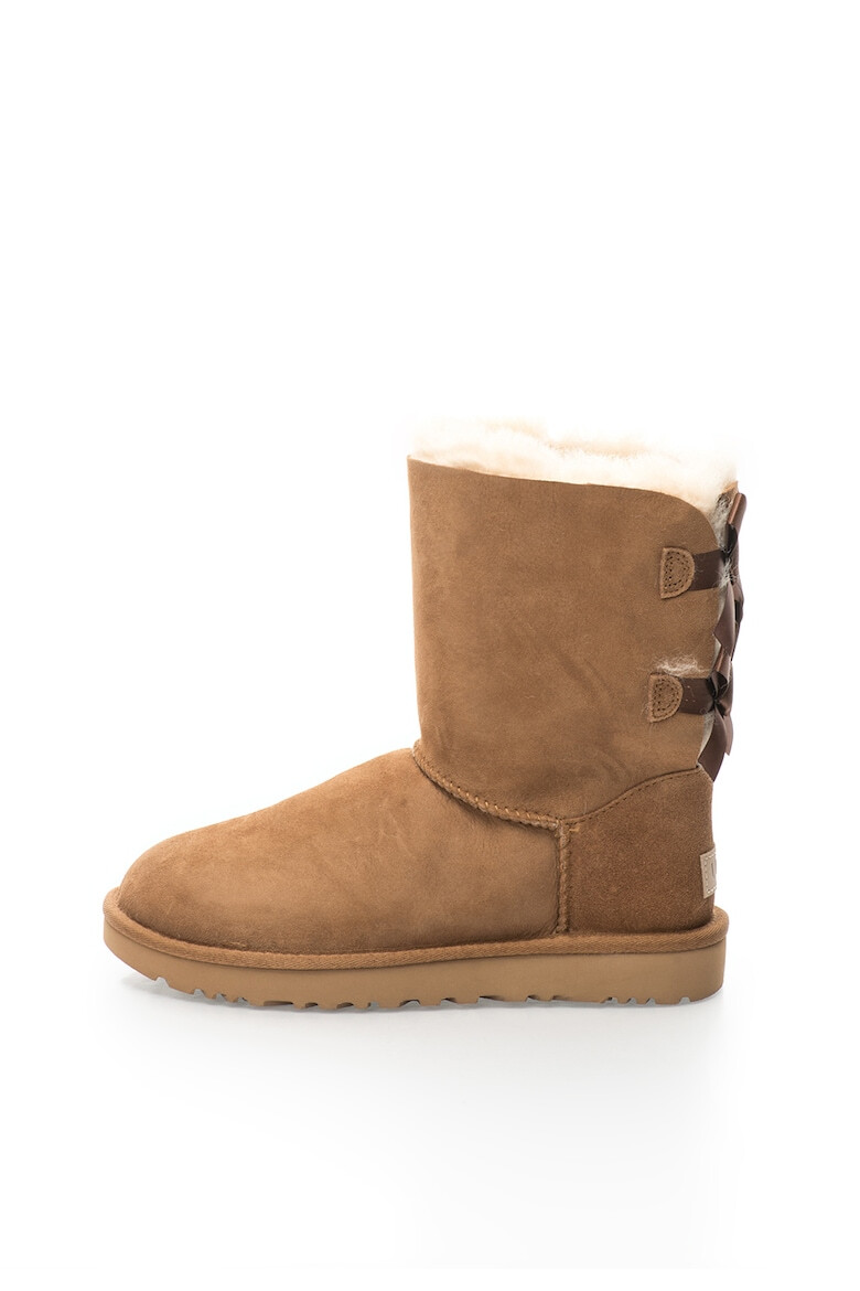 UGG Кафяви велурени боти Bailey с панделки - Pepit.bg