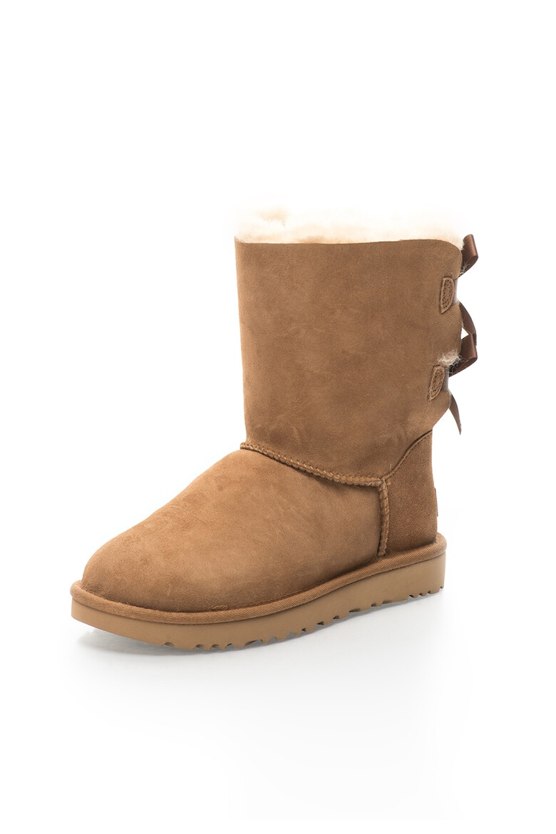 UGG Кафяви велурени боти Bailey с панделки - Pepit.bg