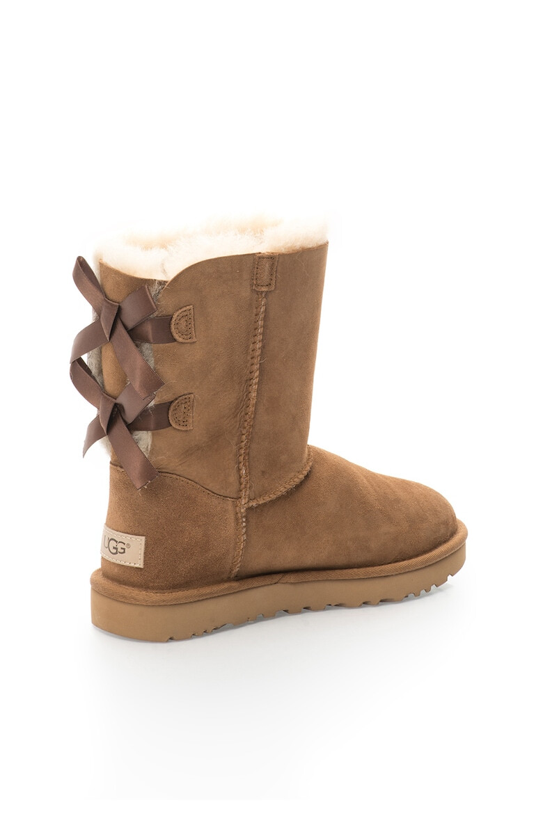 UGG Кафяви велурени боти Bailey с панделки - Pepit.bg