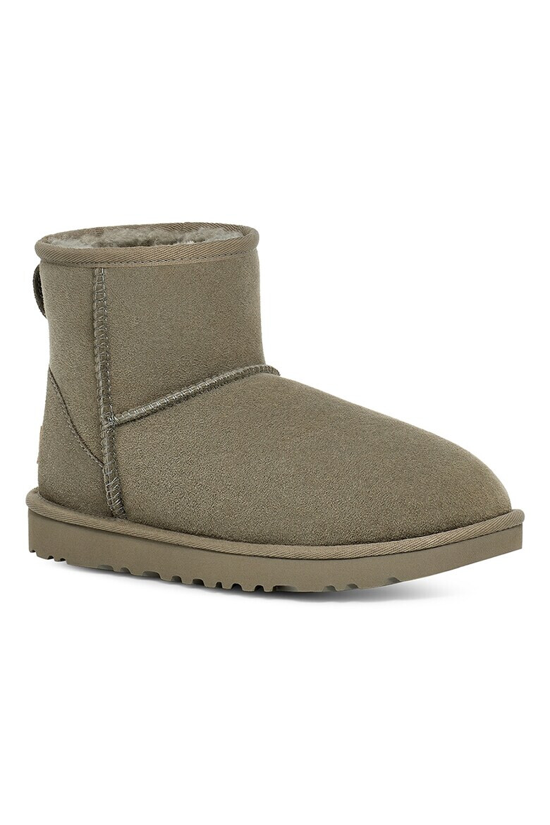 UGG Непромокаеми велурени боти Classic Mini II с лесно обуване - Каки - Pepit.bg