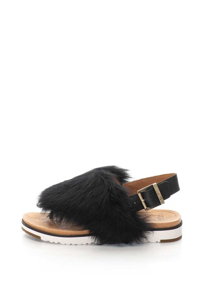 UGG Сандали Holly с кожа с косъм - Pepit.bg