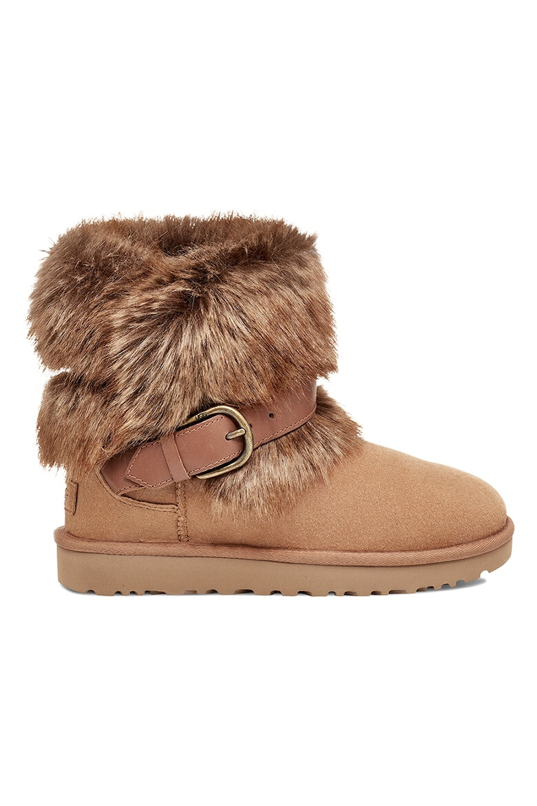 UGG Велурени боти Classic Buckle Mini с еко пух - Pepit.bg