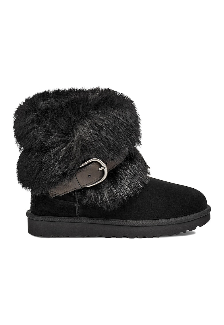 UGG Велурени боти Classic Buckle Mini с еко пух - Pepit.bg