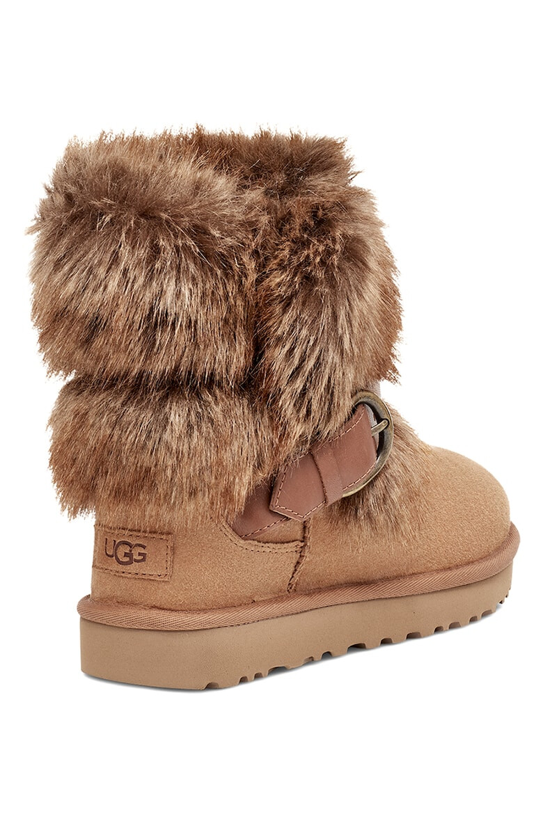 UGG Велурени боти Classic Buckle Mini с еко пух - Pepit.bg