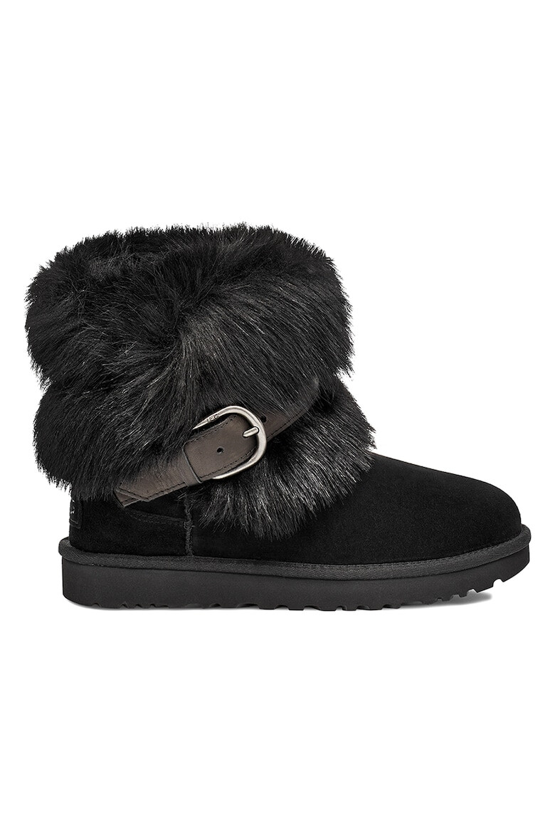 UGG Велурени боти Classic Buckle Mini с еко пух - Pepit.bg