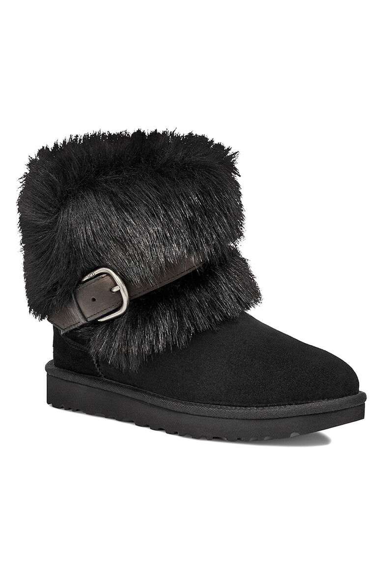 UGG Велурени боти Classic Buckle Mini с еко пух - Pepit.bg