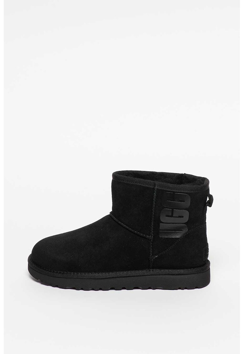 UGG Велурени боти Classic Mini с гумирано лого - Pepit.bg