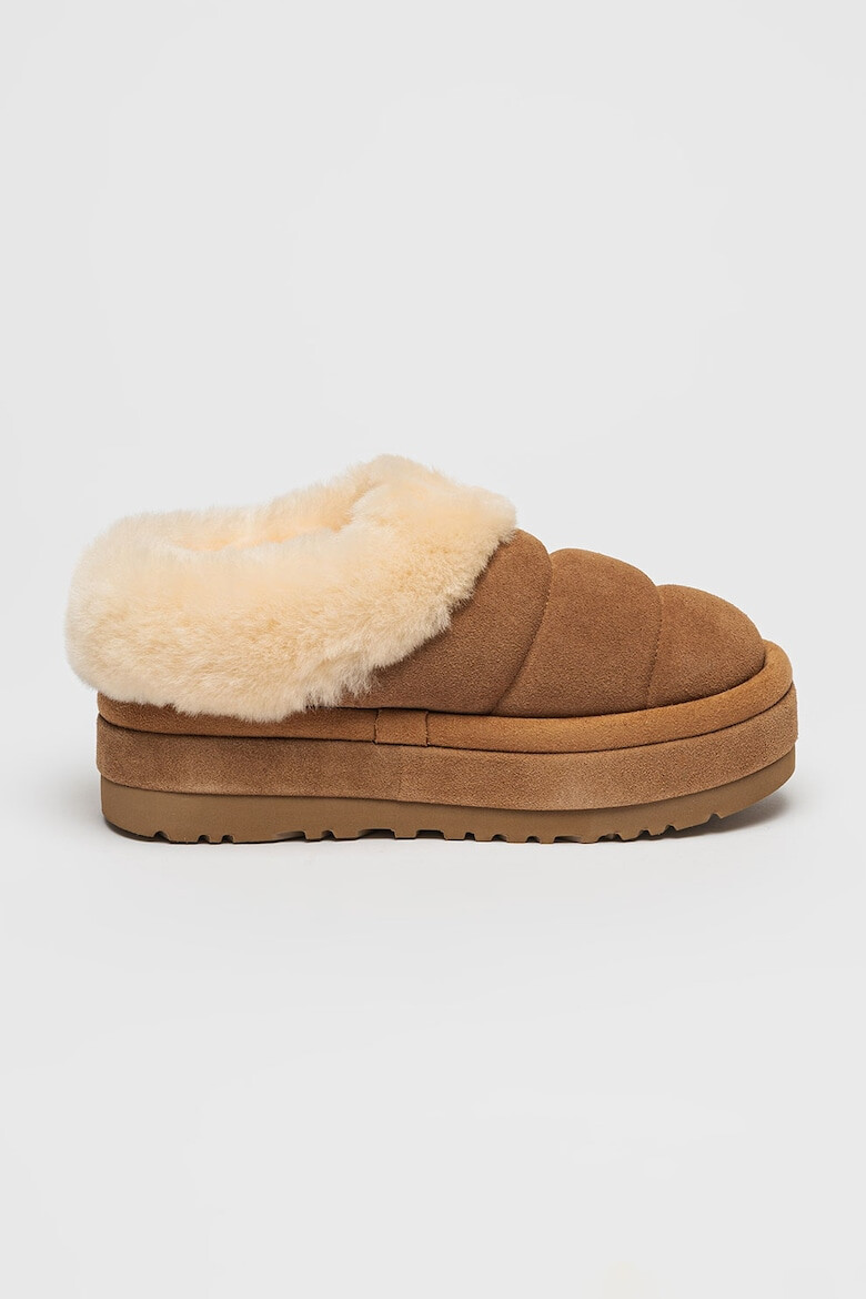 UGG Велурени чехли Tazzlita с платформа и еко пух - Pepit.bg