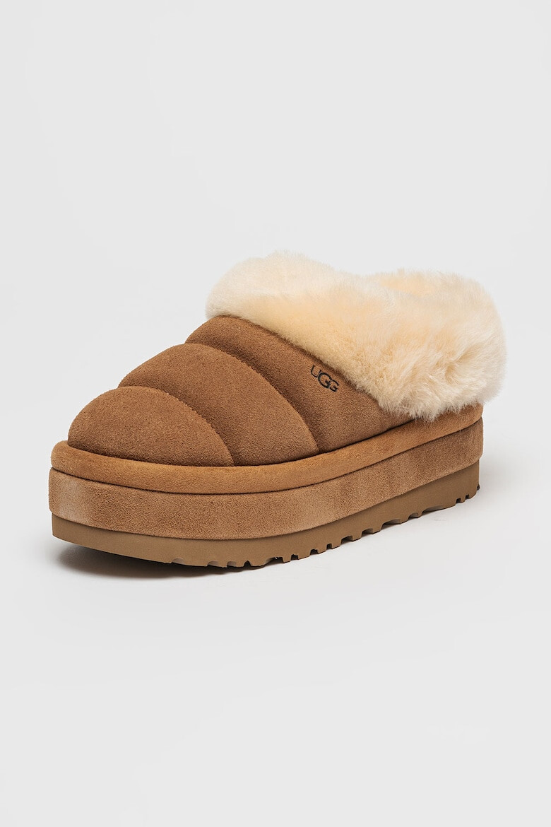 UGG Велурени чехли Tazzlita с платформа и еко пух - Pepit.bg