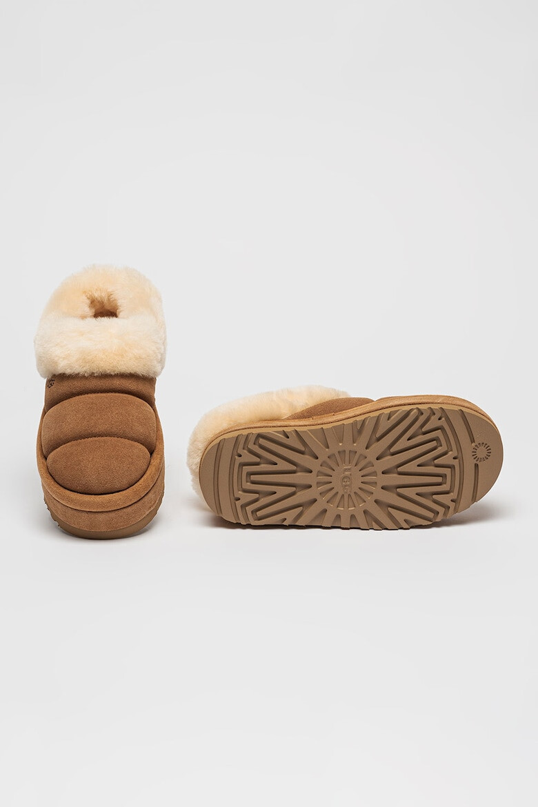 UGG Велурени чехли Tazzlita с платформа и еко пух - Pepit.bg