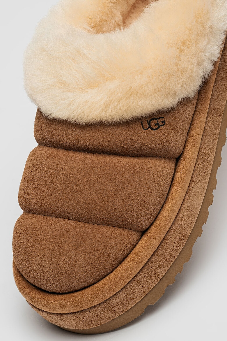 UGG Велурени чехли Tazzlita с платформа и еко пух - Pepit.bg