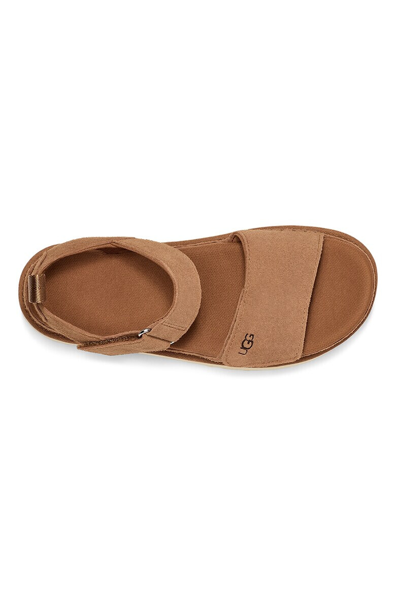 UGG Велурени сандали Goldenstar с равна платформа - Карамел - Pepit.bg