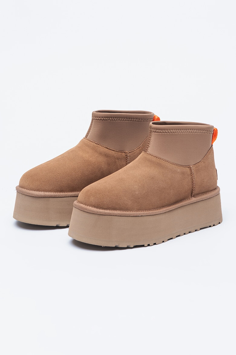 UGG Велурени зимни боти Classic Mini Dipper с текстил - Pepit.bg