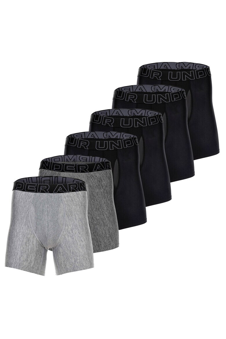 Under Armour Боксерки с лого - 6 чифта - Черен/Сив меланж - Pepit.bg