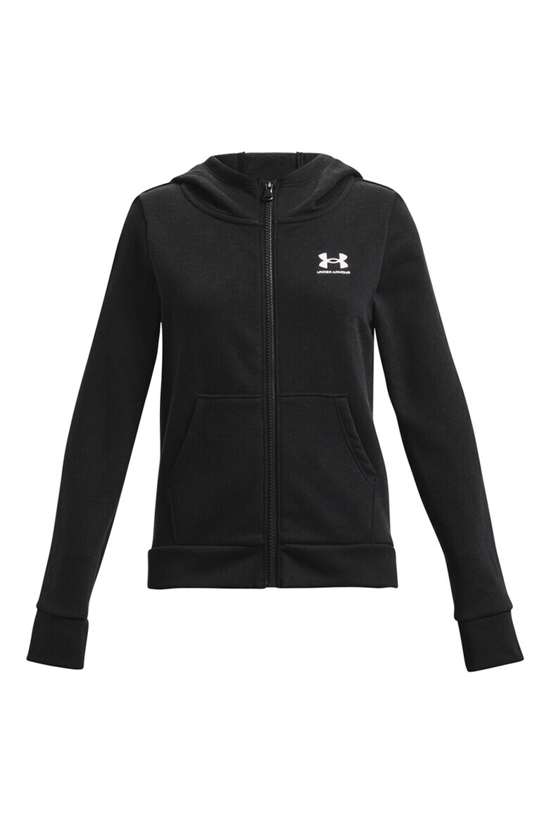 Under Armour Фитнес худи Rival с цип и лого - Pepit.bg