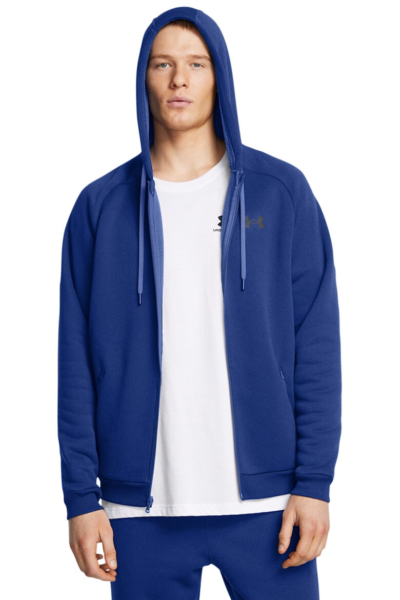 Under Armour Фитнес худи Pro с цип - Черен/Кралско Синьо - Pepit.bg