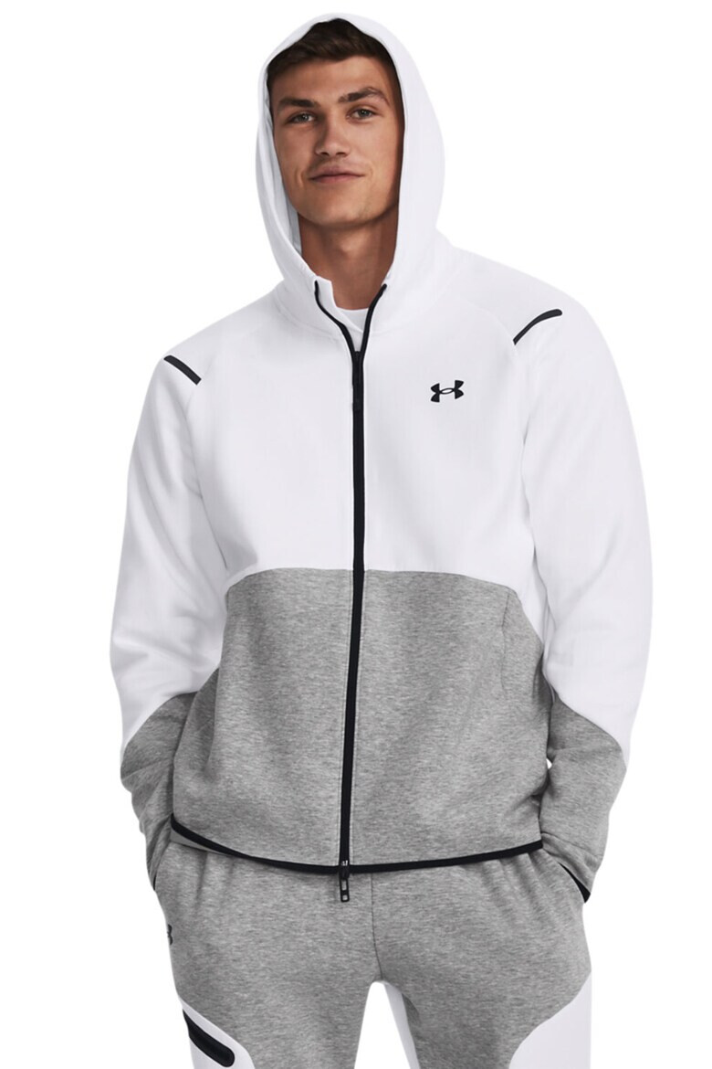 Under Armour Фитнес худи Unstoppable с цип - Бял/Сив - Pepit.bg