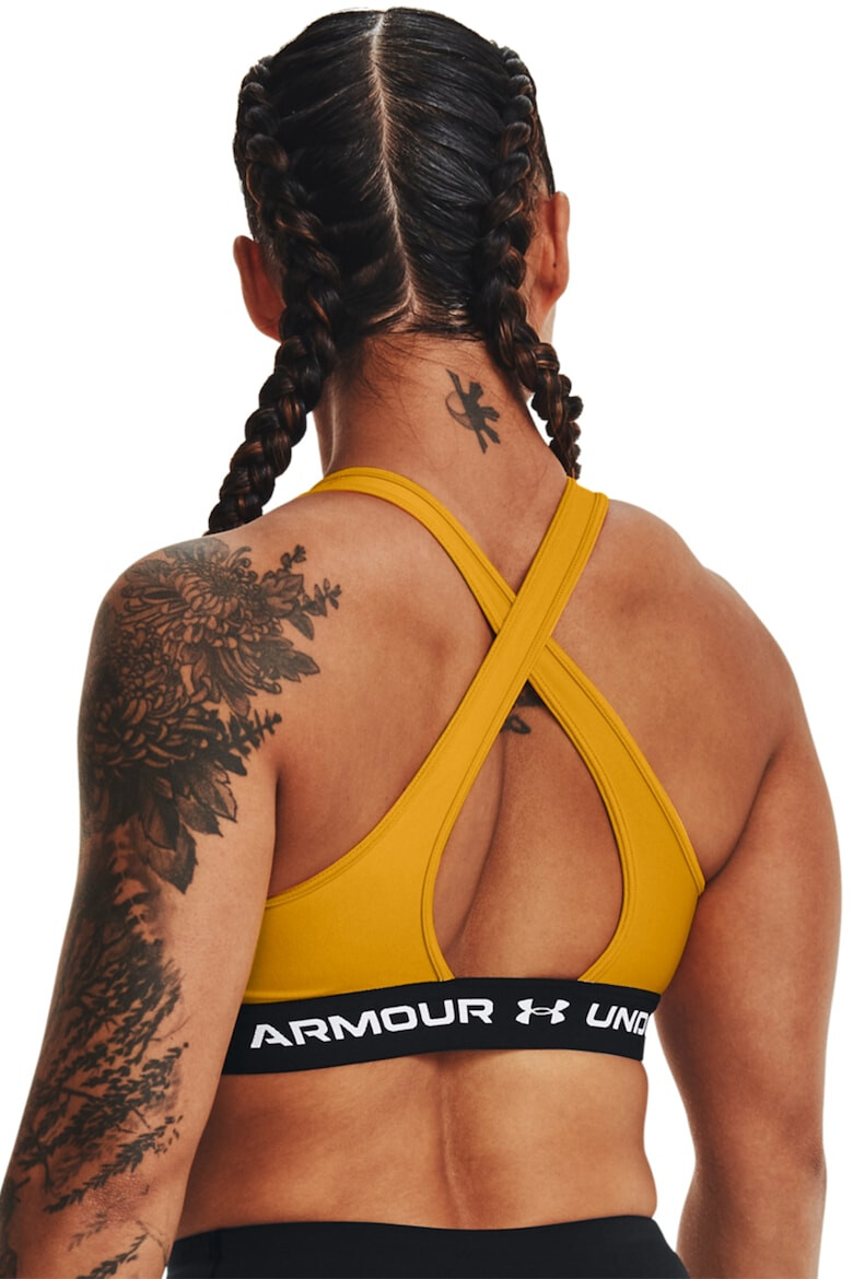 Under Armour Фитнес бюстие с лого и средна поддръжка - Pepit.bg