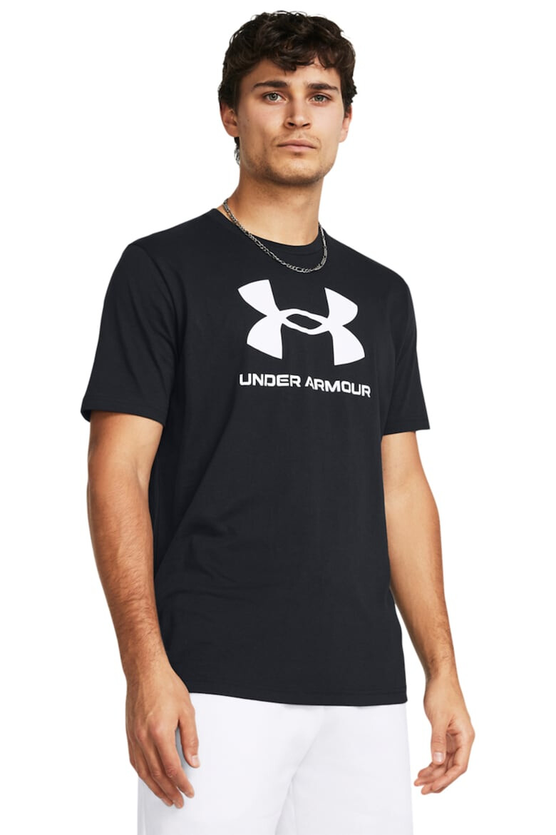 Under Armour Фитнес тениска с памук с лого - Pepit.bg