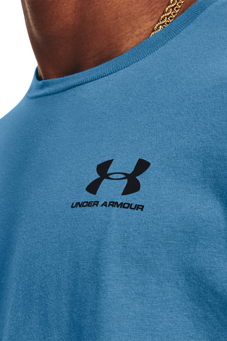 Under Armour Фитнес тениска Sportstyle с овално деколте - Зелен - Pepit.bg