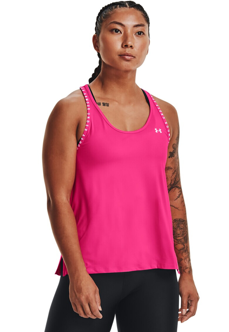 Under Armour Фитнес топ Knockout с изрязан гръб - Pepit.bg