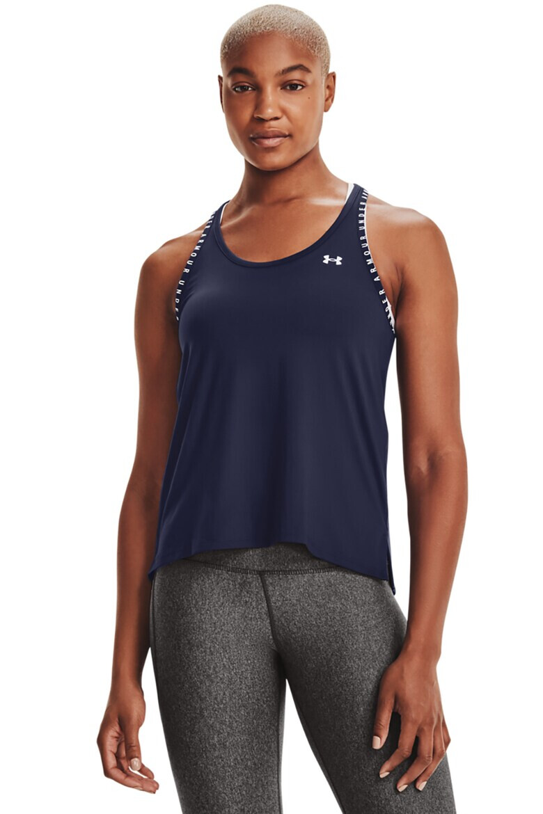 Under Armour Фитнес топ Knockout с лого - Pepit.bg