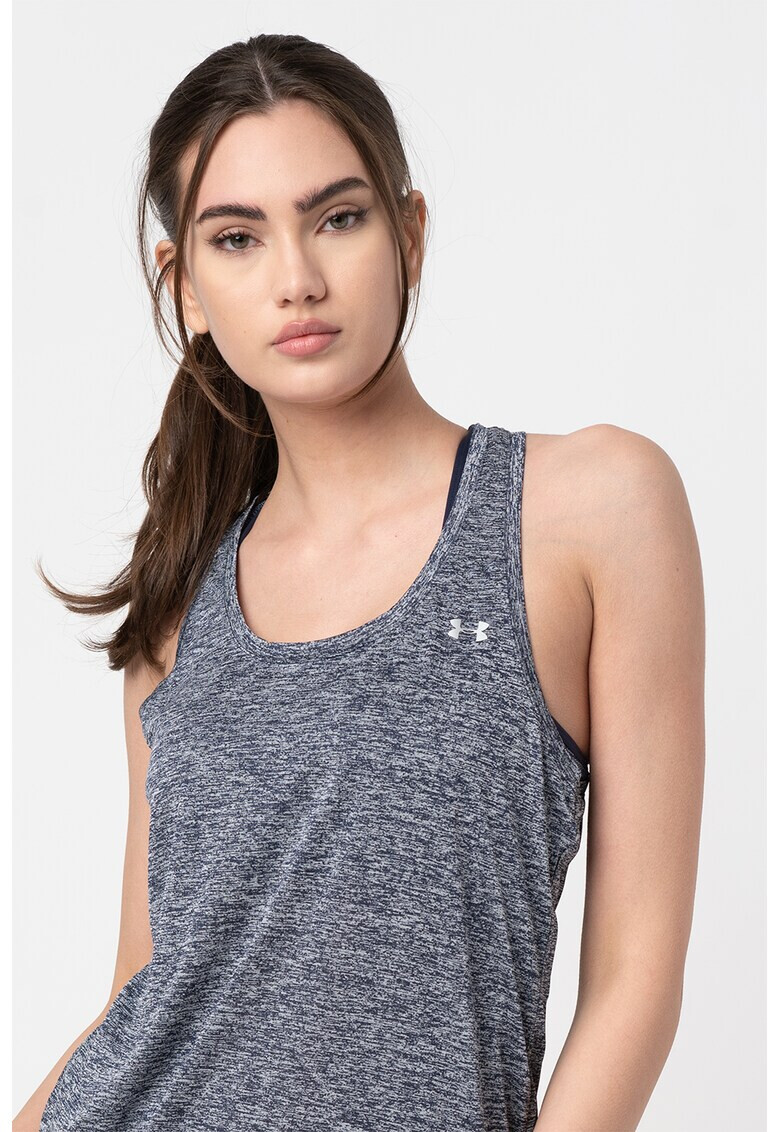 Under Armour Фитнес топ Tech™ с изрязан гръб - Pepit.bg